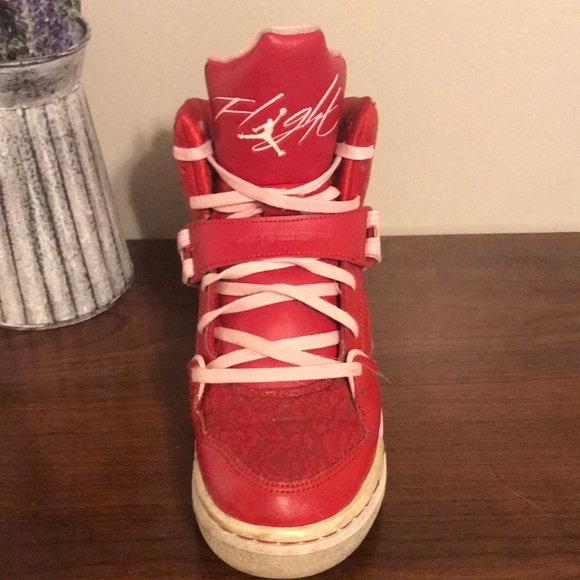 Air Jordan Flights | Red Lace with Pink - Picture 2 of 5